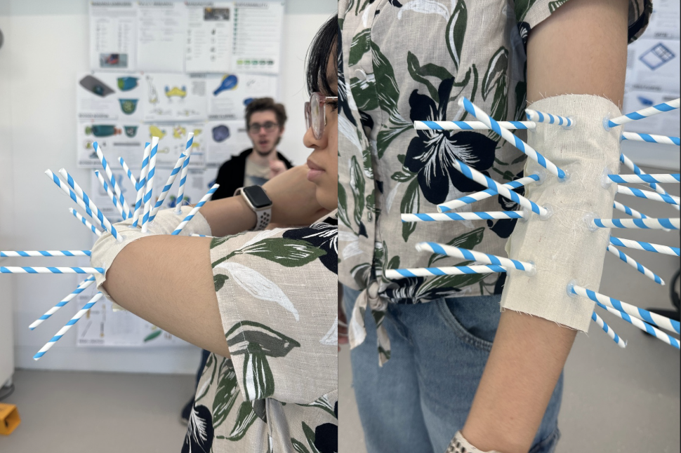 Low-fidelity prototype made from straws and fabric